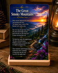The Great Smoky Mountains - 5" x 7" Metal Poetry Print with Wooden Display Stand
